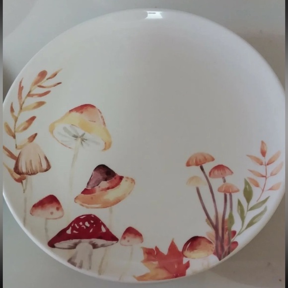 Set of (2) Mushroom Ceramic Plates, NWOT - Picture 1 of 6